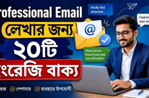 Professional Email লেখার জন্য সবচেয়ে দরকারি ২০টি ইংরেজি বাক্য শিখুন। অফিস, চাকরি, ক্লায়েন্ট ও ব্যবসায়িক ইমেইল লেখার সহজ ও প্রফেশনাল গাইড।