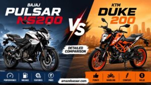 Bajaj Pulsar NS200 and KTM Duke 200 parked side by side comparison